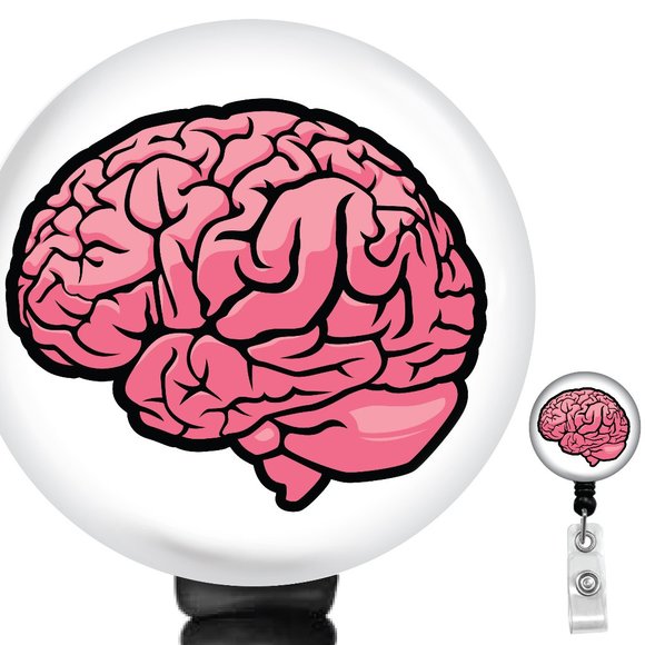 Brain Badge Reel - Neurology Badge Holder - Psychology Badge Clip - Nursing Reel - Picture 1 of 4